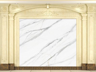 爵士白雅士白雪花白 大理石紋石材背景墻的裝飾藝術